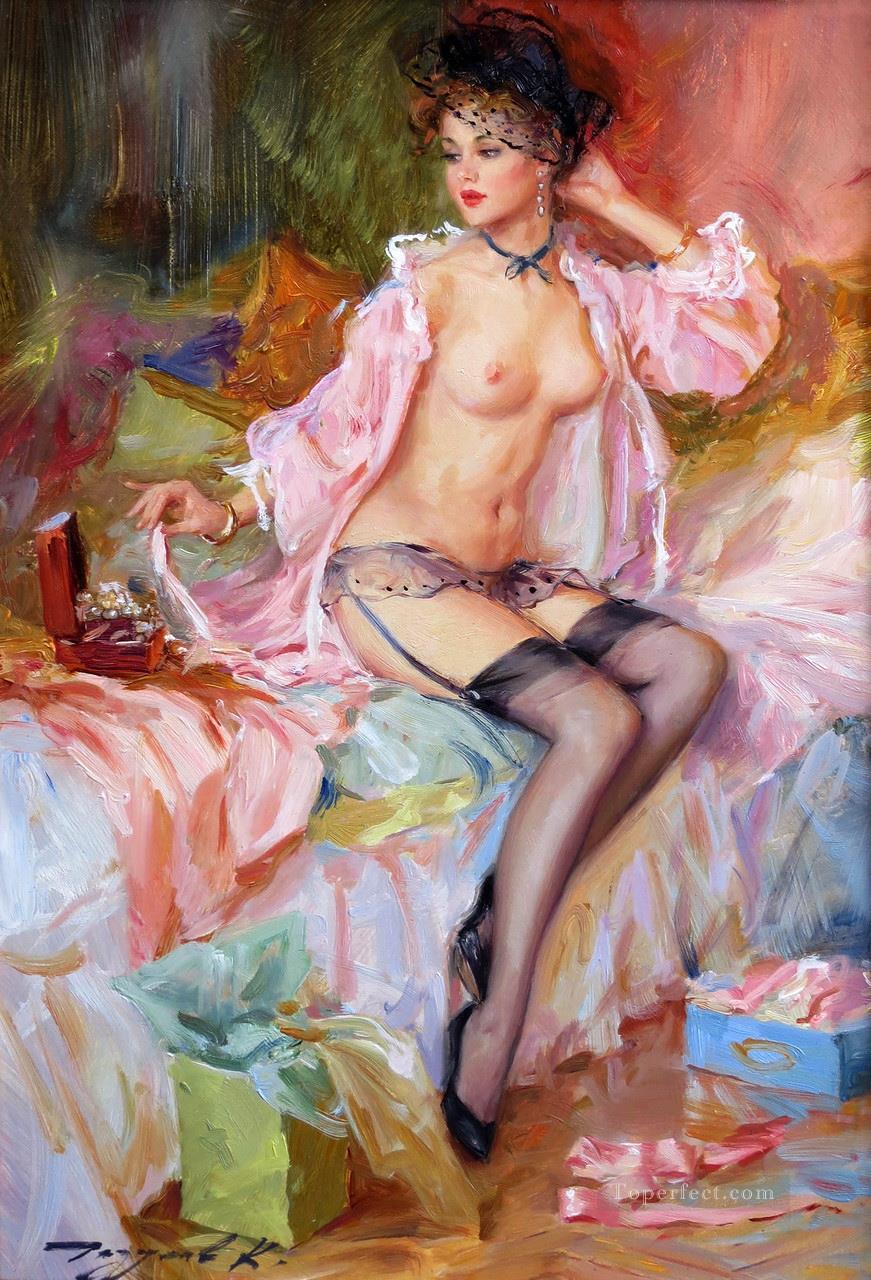 Pretty Lady KR 040 Impressionist nude Oil Paintings